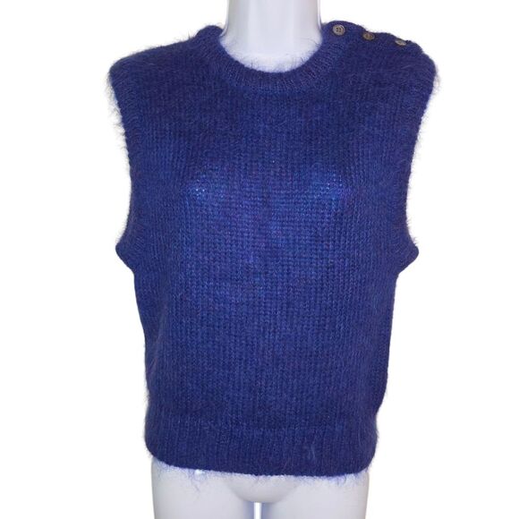 The Sweater Co. Eyelash Fuzzy Mohair & Wool Sweater Vest Size Small - Picture 1 of 7